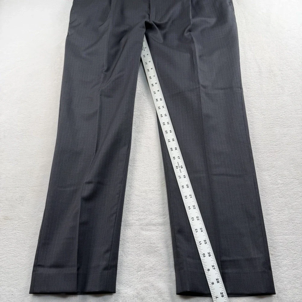 Indochino Suit Mens 44L Pants 36x29 100% Wool Career Houndstooth Blue Brown